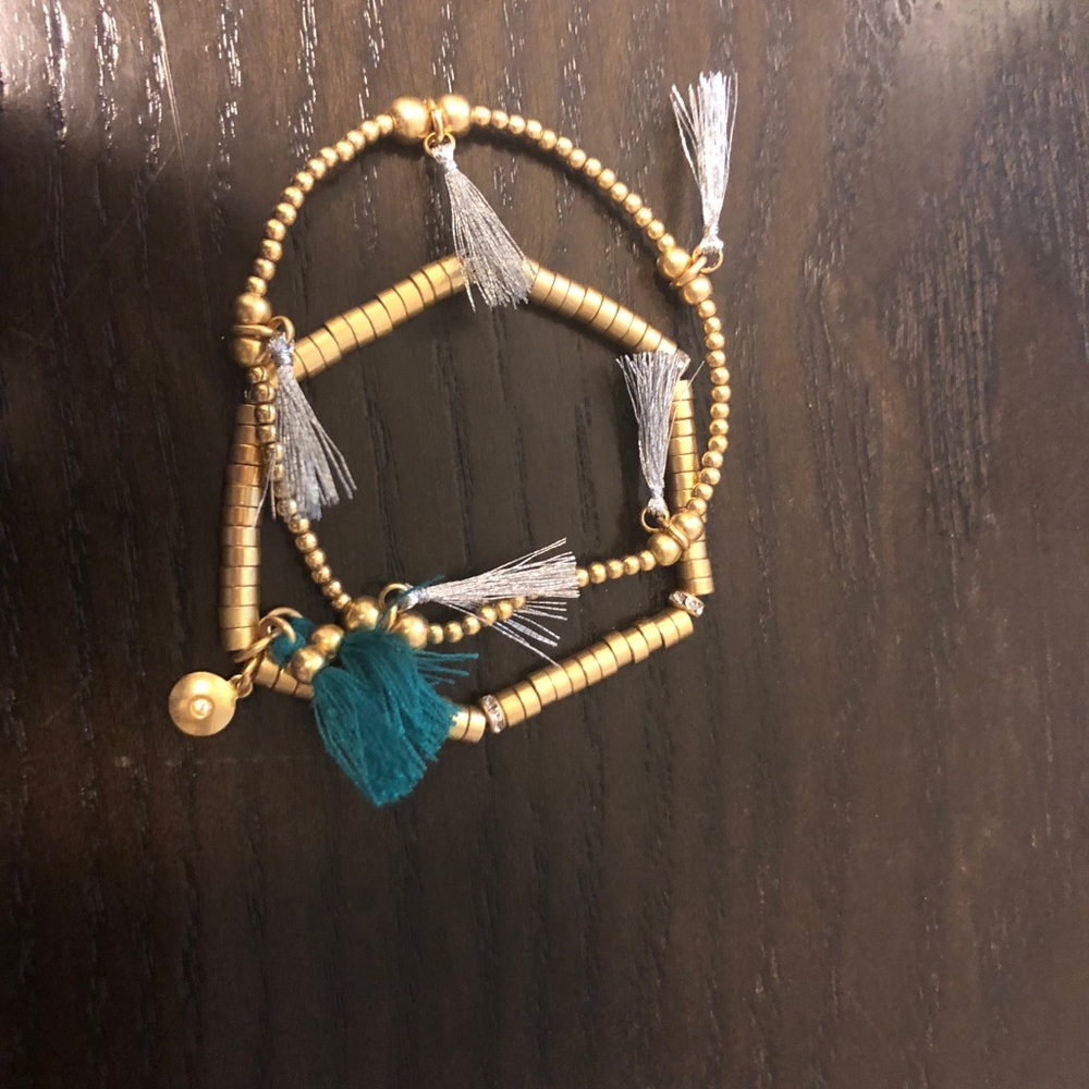 JCREW bracelets with colored tassels